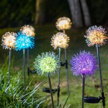 Dandelion Solar Garden Lights, Waterproof Outdoor LED Lights, Solar Lights for Patio, Pathway, Lawn, Wedding Decoration (4pcs/Multicolor)