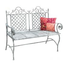 Banc de jardin en métal gris Banc 120 cm Banc 96020 Banc d'arbre en fer Banc de parc Jardin Antique - Dandibo