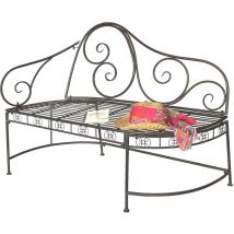 Dandibo - Banc de jardin en métal résistant aux intempéries Marron 120 cm Banc Banc 2 places DY140486 Banc de jardin en métal avec dossier Banc de