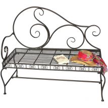 Dandibo - Banc de jardin Métal Marron Résistant aux intempéries 123 cm Banc Banc 2 places DY140488 Banc de jardin en métal avec dossier Banc de parc