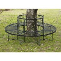 Banc rond XXL D-200 cm en métal Banc d'arbre Banc de jardin Banc en fer forgé