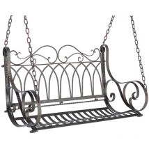 Denk - DanDiBo Banc suspendu Métal Marron Résistant aux intempéries Balançoire avec chaînes Fauteuil suspendu 18688 Banc de jardin 2 places