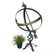 Dandibo - Grand cadran solaire de jardin Métal noir Fer forgé Décoration Résistant aux intempéries 70 cm Horloge de jardin