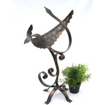 Dandibo - Cadran solaire Phoenix en fer forgé Résistant aux intempéries 65 cm Horloge de jardin en métal Phoenix Horloge