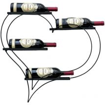 DanDiBo Casier à vin en métal noir cur 96417 Casier à bouteilles pour 4 bouteilles 65 cm Porte-bouteilles mural