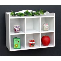 Dandibo - Set Box Étagère murale 12020 Étagère 40 cm Vintage Shabby Landhaus Étagère de cuisine blanche