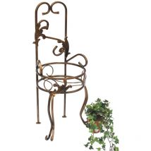 Tabouret pour fleurs Métal Bronze Or 10-1105 Porte-fleurs Moderne Porte-plantes Tabouret pour plantes Colonne pour plantes - Dandibo
