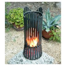 Colonne de feu Jardin Albero Corbeille de feu Bac à feu 60 cm Métal Foyer colonne - Dandibo