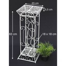 Dandibo - Tabouret à fleurs Métal Blanc Angulaire 63 cm Porte-fleurs 20304 Colonne à fleurs Table d'appoint Support pour plantes