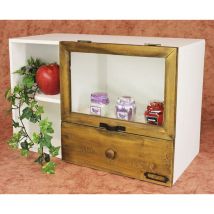 Dandibo - Mini-commode 12016 Commode avec vitrine et tiroir Étagère 48 cm Armoire Shabby