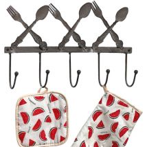 Crochet pour serviette 96253 Porte-serviettes cuisine Métal Barre à crochets Vintage Porte-manteau Barre à patères - Dandibo