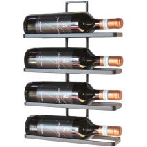 1x Casier à vin Métal Noir Mur 4 vins extensible Casier à bouteilles