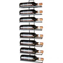 Jeu de 2 casiers à vin Métal Noir Mural 4 vins extensible Casier à bouteilles Support pour bouteilles Montage mural - Dandibo