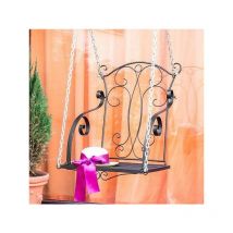 DanDiBo Fauteuil suspendu Noir Métal Balançoire relax avec chaînes Balançoire de jardin Balançoire hollywoodienne