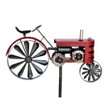 Dandibo - Fiche de Jardin Métal Tracteur xl 160 cm Tracteur Rouge 96105 Carillon Moulin à Vent Résistant aux Intempéries Décoration Jardin Barre de
