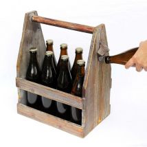Porte-bière avec ouvre-bouteille 5087 Caisse à bière en bois 38 cm Porte-bouteille