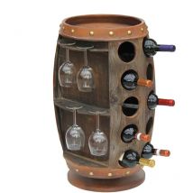 DanDiBo Portabottiglie Legno Marrone 360° Rotante Botte di Vino 71 cm 9205-R Bar Portabottiglie Botte di Vino Botte di Legno Armadio per Vino