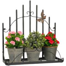 Portafiori da parete metallo nero 50 cm scaffale da parete 96237 portafiori scaffale da parete portavasi da parete - Dandibo