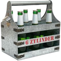 Porte-bière en métal avec ouvre-bouteille Porte-bouteille 6 cylindres V6 96402 Porte-bouteille Ouvre-bouteille Panier de bouteilles Sac à main pour