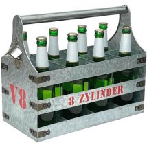 Porte-bière en métal avec ouvre-bouteille Porte-bouteille 8 cylindres V8 96404 Ouvre-bouteille Panier à bouteilles Sac à main pour hommes Cadeaux