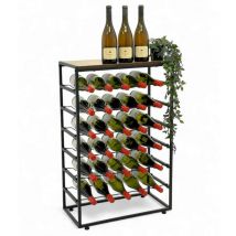 Porte-Bouteilles Métal Noir Debout 30 Bouteilles 96605 Porte-Bouteilles Support à Bouteilles de Vin - Dandibo