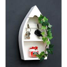 Tableau à clés avec étagère Boot 93541-S Crochet à clés Étagère murale 30 cm Barre à clés Boîte à clés