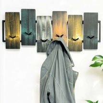 Dandibo - Porte-Manteau Mural Métal Noir 96629 Porte-Manteau Mural avec 12 Crochets Moderne Barre de Crochets Patères Porte-Manteau