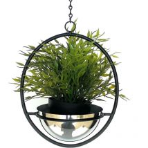 Pot de fleurs Intérieur Métal Mur Plantes suspendues 43 cm 96087 s avec pot Argent Pendentif pour plantes Pendentif pour fleurs Pot de fleurs Pot à