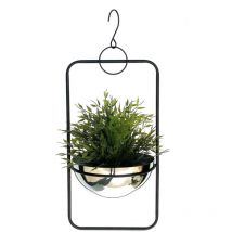 Pot de fleurs Intérieur Métal Mur Plantes suspendues 54 cm 96083 m avec pot Argent Pendentif pour plantes Pendentif pour fleurs Pot de fleurs Pot à