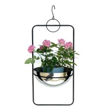 Pot de fleurs Intérieur Métal Mur Plantes suspendues 67 cm 96083 l avec pot Argent Pendentif pour plantes Pendentif pour fleurs Pot de fleurs Pot à