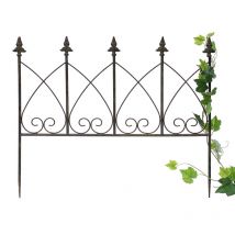 Denk - DanDiBo Rankhilfe Metall Blumengitter 60 cm Freistehend Rankgitter 96015 Steckzaun Kletterhilfe Stab Rost Imitat