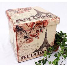 Tabouret en similicuir Pouf 2027 Rangement 40 cm Coffre de siège cube
