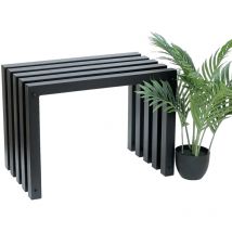 DanDiBo Tabouret Métal Noir Banc Massif Résistant aux intempéries 60 cm Tabouret moderne Banc à lamelles 96446
