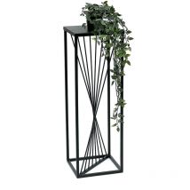 Tabouret à fleurs Métal Noir Angulaire 70 cm Porte-fleurs Table d'appoint 96457 Colonne à fleurs Design Moderne Porte-plantes Tabouret à plantes