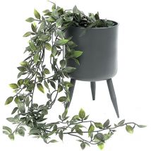 Vaso di fiori con piedi Vaso di piante Vaso di fiori con gambe Metallo grigio 23 cm 96260 m Supporto per piante moderne - Dandibo