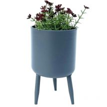 Vaso di fiori con piedi Vaso per piante con gambe in metallo grigio 17 cm 96260 s Supporto per piante moderne - Dandibo