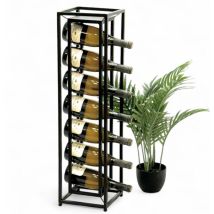 Dandibo - Weinregal Metall Schwarz Stehend Diamant 80 Cm 96621 Flaschenregal Weinständer Flaschenhalter Schmal Modern