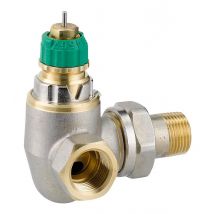 Corps de robinet radiateur angle à gauche 3/8 ra-dv 10 Dynamic Valve Danfoss 013G7718