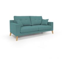 Divani.store - Danish Canapé moderne en tissu doux imperméable T02 186 cm bleu canard