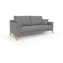 Divani.store - Danish Canapé moderne en tissu doux imperméable T02 206 cm gris