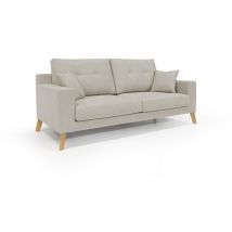 Divani.store - Danish Sofá moderno de tela suave e impermeable 206 cm Crema