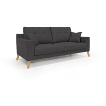 Danish modernes Sofa aus weichem, wasserfestem Stoff T02 206 cm schwarz