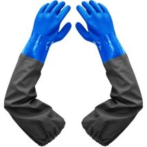 Dankuo Frosted Waterproof Extended Rubber Gloves - 26 Zoll, Flockfutter, Elastische Bündchen - Für Teichreinigung, Chemische Industrie, Landwirtschaft