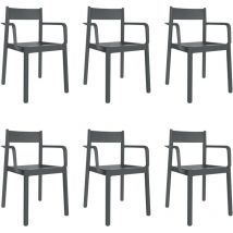 garbar DANNA Set 6 Silla Con Brazos Interior, Exterior Gris Oscuro