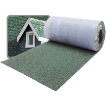 Bardeaux de toit, couverture de faîtage 5m x 32cm bande de faîtage en bitume pour abri de jardin, abri de voiture, nichoir - Vert - Daprona