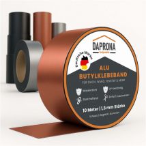 Daprona - Butylband, Panzertape, Dichtungsband Alu, Reparaturband, Dichtband Fenster Dachrinne, wasserfest, hitzebeständig - 10m x 150mm 1 Stück