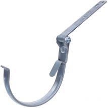 Daprona - Fer de gouttière réglable, support de gouttière argent pour gouttière demi-ronde, réglable en hauteur et en inclinaison, haute protection