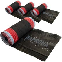 Daprona - Firstband, Firstrolle Alu Super Vent 5m, Rollfirst für eine optimale Dachfirst Abdeckung, Super Butylkleber - Schwarz, 4 Rollen, 230mm
