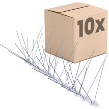 Daprona - Taubenabwehr, Grau, Vogelabwehr, geeignet für Balkon, Dach und Fenster - 36 Spikes Fünfreihig, 10 Stück