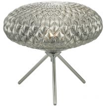 Dar Lighting - dar bibiana - Lampe de table en chrome poli avec verre fumé Large